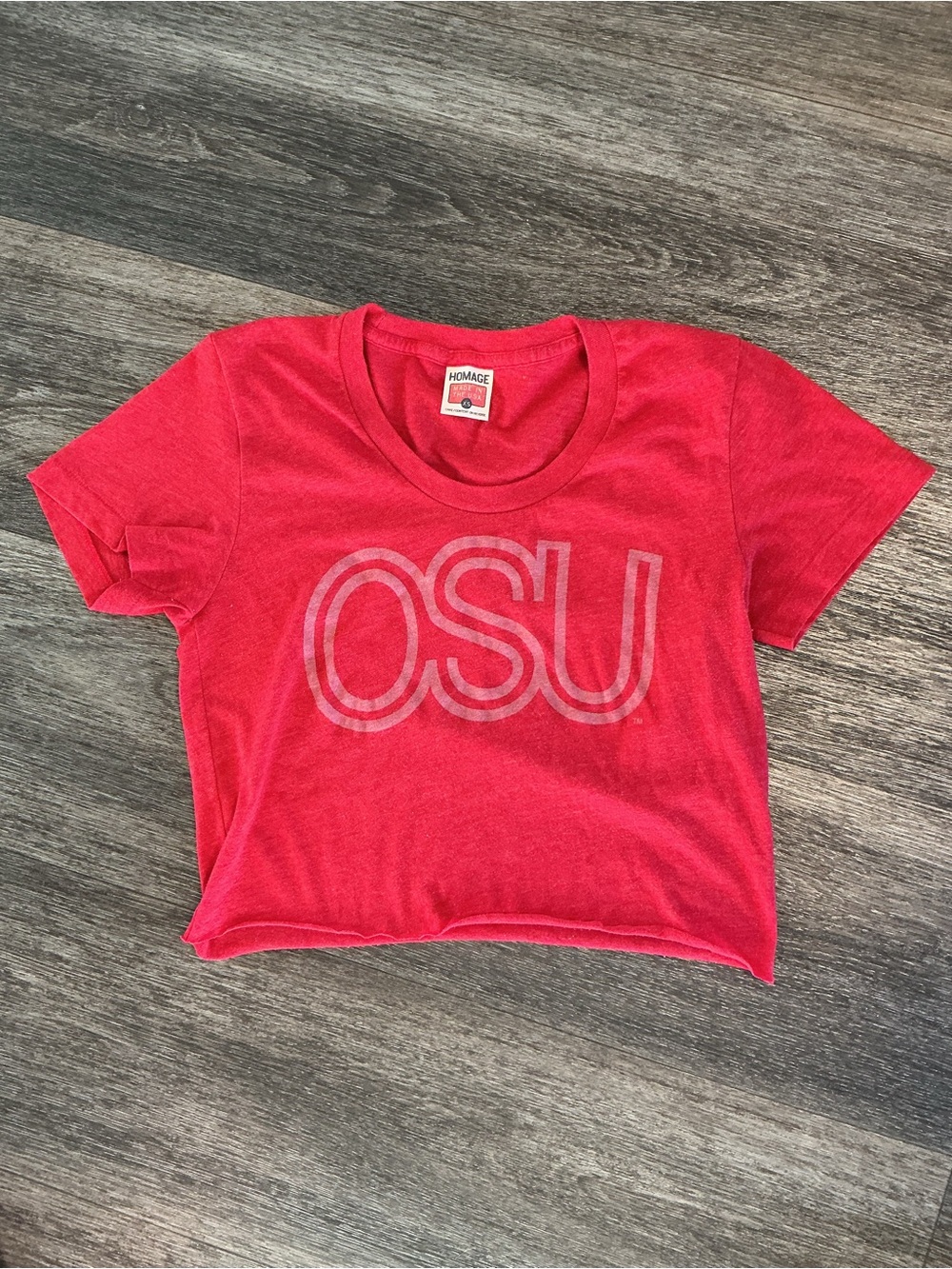 HOMAGE Red OSU Double-Outline Graphic Tee